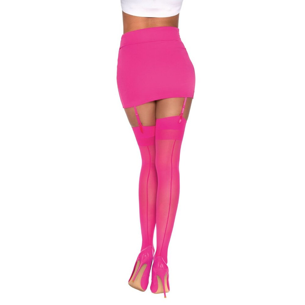 Dreamgirl Sheer Thigh Highs - One Size - Hot Pink